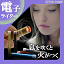 電子ライター USB スリム 息を吹きかけて点火 USBライター 電熱 充電式 可愛い おしゃれ USB充電式ライター 熱線ライター ライター タバコ たばこ ER-BRTLT