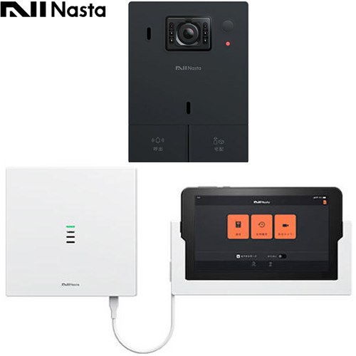 [KS-DP01UT-BK] Nasta Interphone ナスタ ドアホン ナスタインターホン <strong>タブレットセット</strong> 有線通信モデル 電源AC100V Wi-Fi環境がない方向け ナイトビジョン：あり ブラック 【送料無料】