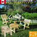 Cedar Looks アームチェア【送料無料 天然木製 アウトドア ガーデンファニチャー ホワイトシダー 米杉 ログファニチャー セット 屋外 庭 園芸 エクステリア】