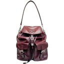 【中古】プラダ PRADA SOFT CALF ワンショルダーバッグ レザー 1BC005 ショルダーバッグ バッグ ボルドー ワインレッド レディース GRANATO【ブランドギャラリー心斎橋店】