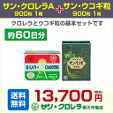【送料無料】サン・クロレラA900粒1箱/サン・ウコギ粒900粒1箱 約60日分セット【サンクロレラ 健康 サプリ ルテイン クロロフィル 粒 エゾウコギ】