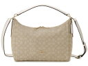 COACH コーチ ショルダーバッグ F58284 IMC7C シグネチャー EW ホーボー 2WAYバッグ ライトカーキ×ホワイト DEAL