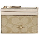COACH コーチ コインケース カードケース ライトカーキ×チョーク F88208 IMDQC シグネチャー