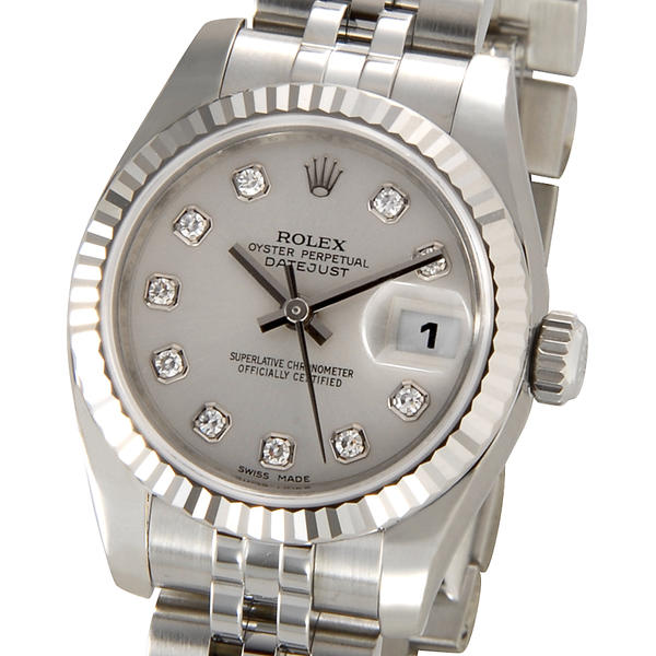 ROLEX ロレックス オイスターパペチュアル デイトジャスト レディース 179174G シルバー ダイヤ10P【2012】【楽天】【送料】【b_2sp0106】