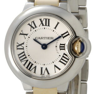 Cartier カルティエ レディース 腕時計 バロン ブルー YGコンビ SM シルバー W69007Z3【2012 バッグ 財布 時計 香水】