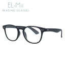 ショッピングラッピング無料 老眼鏡 シニアグラス リーディンググラス EL-Mii エルミー アジアンフィット EMR 3003-1 45サイズ 度数+1.00〜+3.50 ウェリントン ユニセックス メンズ レディース ラッピング無料
