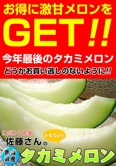 メロン 訳あり 送料無料 ふぞろいのタカミメロン約5kg青森県産 果物 フルーツ