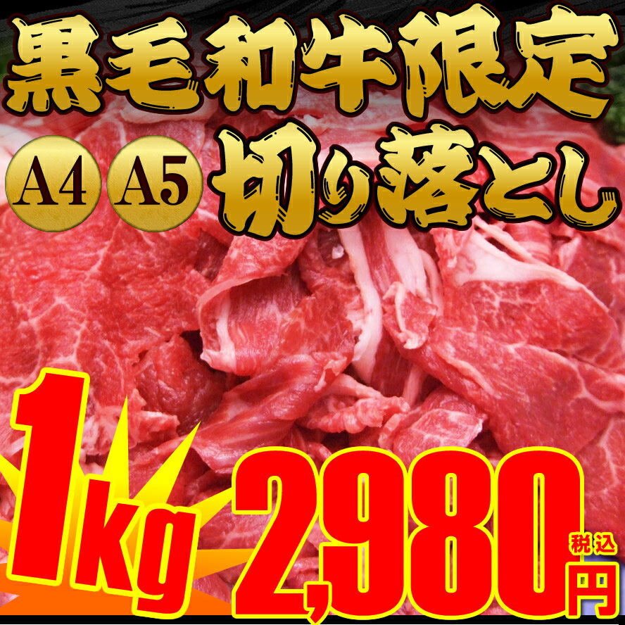 黒毛和牛限定 切り落とし！牛肉ど〜んと1kg