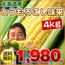 たった1時間で1322箱突破！楽天総合1位獲得★北海道産とうもろこし味来（みらい）送料無料！太陽の光をたっぷり浴びた露地栽培たっぷり約4kg（11本〜15本）皮の薄さと甘さを極めたミライ・朝採り新鮮直送！スイートコーン※着日指定不可（8月末〜発送開始）極甘トウモロコシ♪楽天人気ダントツNo.1☆20万箱突破！リピーター続出！完熟もぎたて自慢の甘さ♪