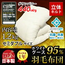 【送料無料】羽毛布団 (無地) ホワイトマザーグーススダウン95% A759DZ セミダブル 日本製 アレルGプラス加工 羽毛ふとん 国産 ホワイトダウン 1年保証 新技術アレルGプラス CIL 抗菌 防臭 羽毛掛け布団 羽毛掛布団 あったか 秋 冬 【代引不可】