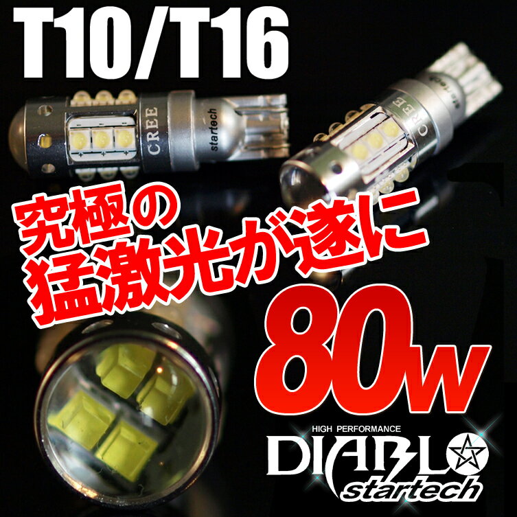 【送料無料】1年保証 LEDバルブ 80W T10/T16 ウェッジ球 ポジション バック…...:superbuy:10000366