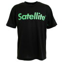 サテライト（Satellite） バドミントン ウェア Tシャツ 半袖 ドライ ロゴ STSDT BLACK/LIME （メンズ）