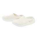 クロックス(crocs) サンダル ぺたんこ ライトライド クロッグ 204592-1CV ホワイト 白 (メンズ、レディース)