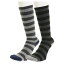 クー(Coo.) ヒートクロス ボーダー ソックス 2足組 894Q7OK2281BK25 (Men's)