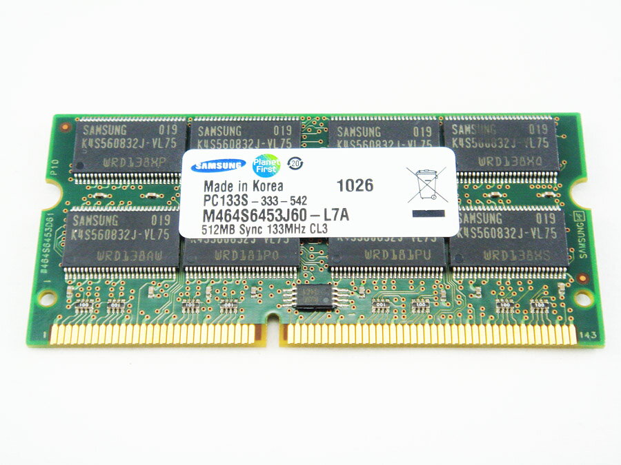 ★SAMSUNG オリジナル★512MB SDRAM SODIMM 133MHz 相性保証