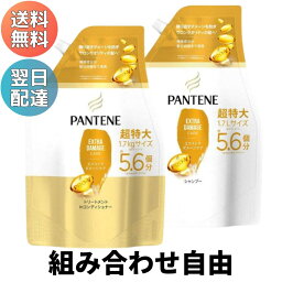 <strong>パンテーン</strong> シャンプー & <strong>トリートメント</strong> in コンディショナー 超特大 詰め替え 1700ml 【2個セット】 大容量 お得用 業務用 切れ毛 枝毛 エクストラダメージケア 洗い流す PANTENE サロンクオリティ 髪 ツヤ まとめ買い 買い回り マラソン ケース