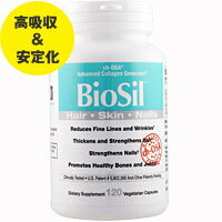 [ お得サイズ ] BioSil バイオシル ヘアー スキン ネイル 120粒【マラソン201207_食品】【RCPmara1207】たっぷり約2ヵ月分！高吸収シリカで気になる年齢サインをサポート！