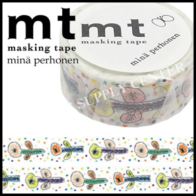 【ネコポス可能】カモ井 マスキングテープ mt×mina perhonen(ミナペルホネン・flower・white)＜20mm幅＞ MTMINA23