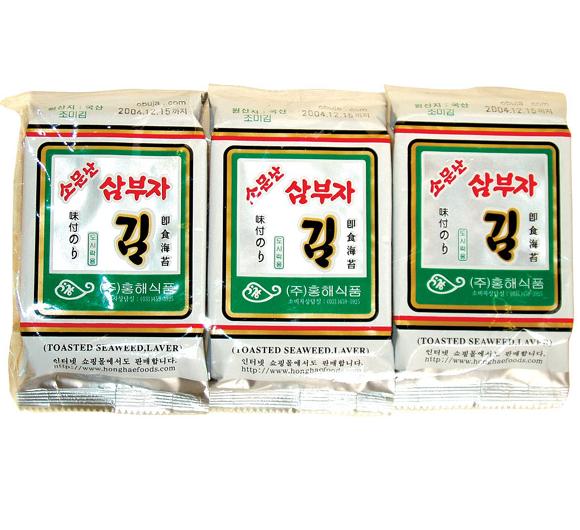 韓国食品のり★サンブジャのり−お弁当用(5gX3個）1袋