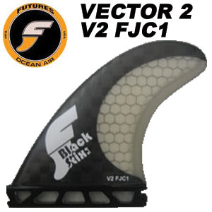 フィン,FUTUREFINS,フューチャーフィン●VECTOR2 V2-FJC1　ブラックスティックミディアム〜ラージサイズのコンディションで抜群の加速性