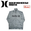 Hurley,ハーレー,サーフィン,ウェットスーツ,ラッシュガード,紫外線対策,17sp●RASH ZIP HIGH NECK O&O MKNZLY30