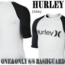 値下げしました!HURLEY/ハーレー メンズ半袖ラッシュガード ONE & ONLY S/S RASHGUARD 10A WHITExBLACK 定番モデル サーフィン用男性用水着 UVカット_02P01Oct16