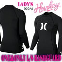 HURLEY/ハーレー レディース長袖ラッシュガード WOMENS ONE & ONLY L/S RASHGUARD 00A BLACK 定番モデル サーフィン用女性用水着 UVカット_02P01Oct16