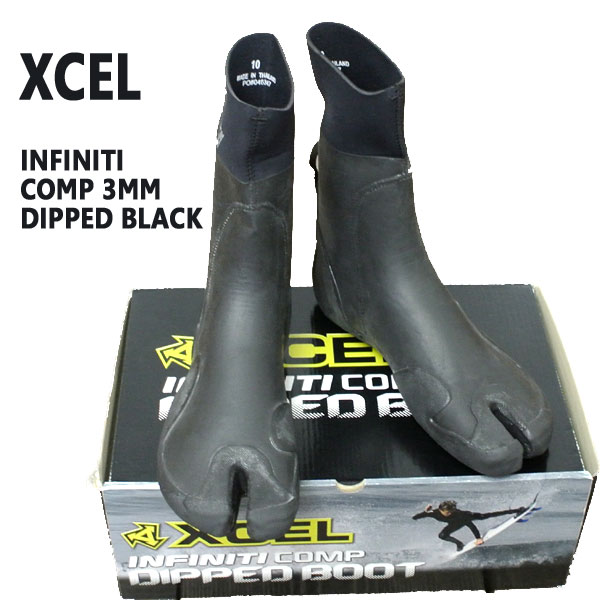 値下げしました！XCEL/エクセル INFINITI COMP DIPPED 3MM サーフブーツ BLACK_02P01Oct16の画像