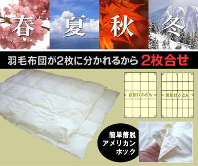 オールシーズン2枚合せ羽毛布団