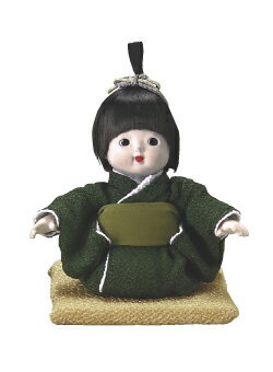 日本人形　Japanese doll　京おさな　男の子SS（グリーン）　〈Japanese doll　日本文化　伝統品　和のインテリア　和人形　おにんぎょう　外国・海外へのお土産・贈り物・プレゼント・ギフトにもおススメです！〉