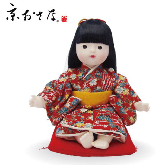 日本人形　Japanese doll　京おさな　加賀ちりめん　蝶柄　〈日本の伝統品　にほんにんぎょう　和のインテリア・お飾り・置物　海外・外国へのお土産・贈り物・ギフト・プレゼントにもおススメです。　通販〉