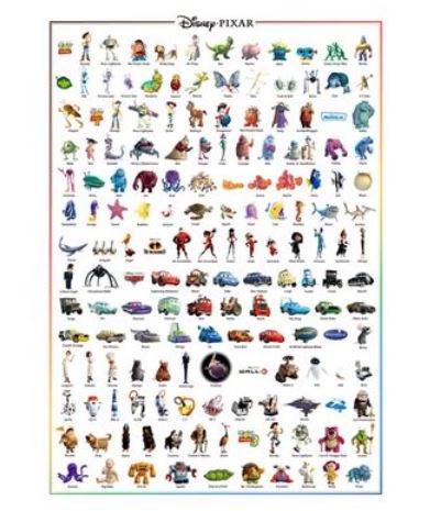 アニメーションジグソーパズルシリーズ　趣味のパズル　ディズニーシリーズ　1000ピースパズル　【D-1000-380 ピクサーキャラクター大図鑑】　〈Disney jigsaw puzzle 玩具 おもちゃ Pixar 1000ピース知育〉の写真