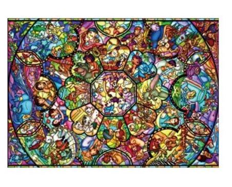 アニメーションジグソーパズルシリーズ　趣味のパズル　ディズニーシリーズ　2000ピースパズル　【D-2000-603 オールスター ステンドグラス】　〈Disney jigsaw puzzle 玩具 おもちゃ オールキャラクター 2000ピース知育〉の写真