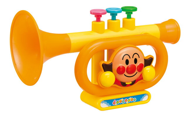 楽器のおもちゃ　玩具　それいけ！アンパンマン　楽しさいっぱい　にこにこコンサート　アンパンマンのわくわくトランペット　〈子供用　子どものおもちゃ　こども　幼児　あんぱんまん　吹奏楽器　ラッパ　とらんぺっと　通販〉