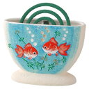 夏ものがたり 陶器製 蚊遣器 【手作り風 蚊遣器金魚】渦巻型の蚊取り線香を中に入れてご使用いただけます! 〈蚊遣り器 蚊やり器 蚊取り線香入れ 蚊取線香入 蚊取り線香置き きんぎょ 置物 通販〉