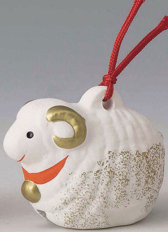 開運招福! 陶器製 干支 土鈴十二支・十二獣 土鈴・福鈴 未(羊・ひつじ) 良い音が鳴ります。 〈どれい・ふくりん 和のインテリア・お飾り・置物 お正月飾り 日本の伝統品 海外・外国人・国外へのお土産にも人気です。 通販〉