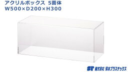 アクリル フィギュアケース 5面体 W500×D200×H300 3mm 透明 クリア アクリルケース <strong>アクリルボックス</strong> コレクションケース ショーケース 展示ケース 人形ケース ケース ボックス ディスプレイ 展示 フィギュア 50cm 30cm 20cm 鉄道 船舶 飛行機 戦闘機 模型 ひな人形 横長