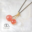 さくらんぼ ネックレス 【thuthu appetizing accessories/チュチュ アパタイジングアクセサリー】メール便可能 真鍮 アクセサリー ガラス チェリー フルーツ 10P18Jun16