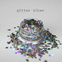 (r40)ホログラム シャワーsilver ひし型 シルバーカラー 0.5g入 レジンやネイルにオススメ♪