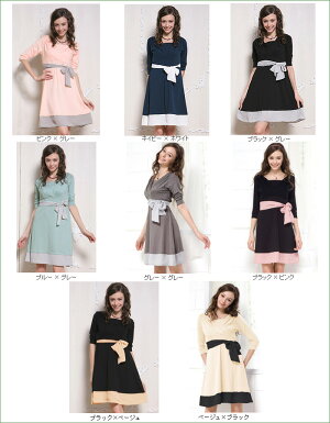 シフォンコンビ授乳機能付きミニワンピース【アンジェリカ五分袖】授乳服/マタニティ/ワンピース/フォーマル