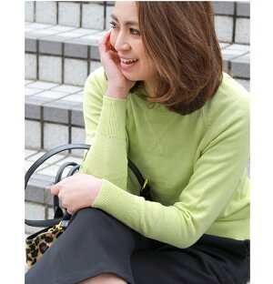 ニットラグランニット無地シンプル長袖きれいめ大人コットンニットレディースSweet&Sheep◆ラグラン長袖ニット【メール便不可】