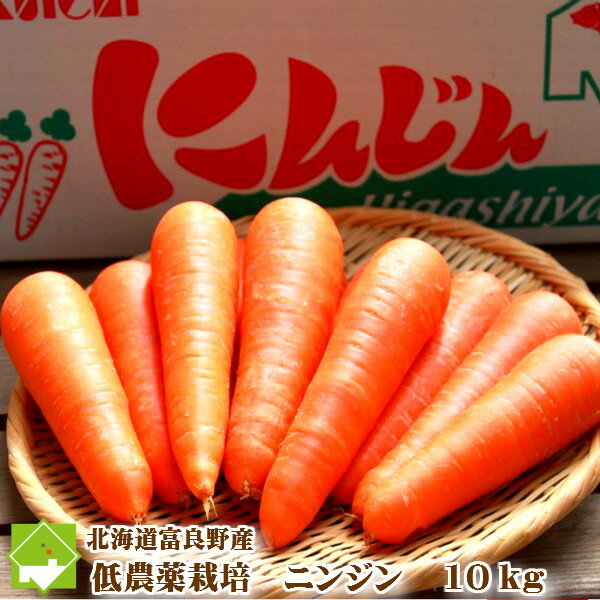 【ご予約販売】北海道富良野産　低農薬栽培　最高級ニンジン　10kg（SサイズからLサイズ込）　【送料無料】【楽ギフ_メッセ入力】02P4Apr12　10P4Apr12　　【2sp_120405_b】