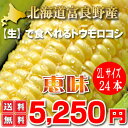 【生】で食べれる!北海道富良野産 フルーツとうもころこし 恵味(めぐみ) 【2Lサイズ 24本入り】 【送料無料】