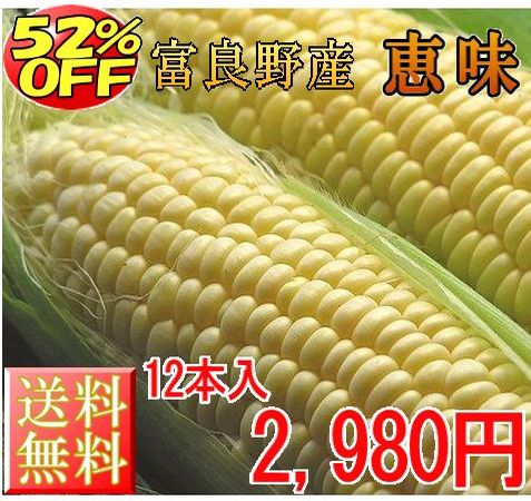 【北海道富良野産】生で食べれる！とうもころこし【恵味12本入】10P26Aug11