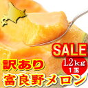 北海道富良野産 訳あり(ワケアリ) 赤肉メロン(めろん) 1.2kg 1玉10P02Aug14