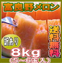 訳あり富良野メロン8kg!500箱限定【送料無料】8月発送分ご予約販売【北海道富良野産メロン】赤肉メロン ちょっと訳あり!8キロ(5〜6玉) 【gw_m_fs】【gw_m_wa】【gw_m_pt】