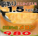 【7月発送】北海道富良野産　訳あり（ワケアリ）　赤肉メロン（めろん）【2Lサイズ　1．5kg】　【point_hkd_0601】