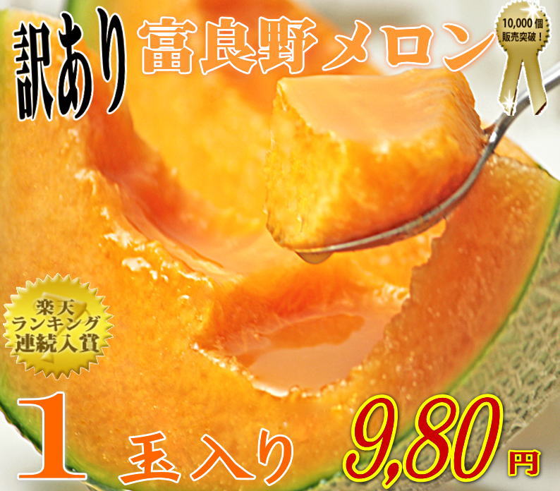 【ご予約販売】北海道富良野産　赤肉　訳ありメロン（ワケアリ）規格外 　2L　1玉 　【業務用】　【訳まち】【ワケ待ち】