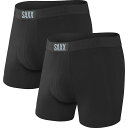 ショッピングボクサーパンツ (取寄) サックス メンズ ヴィーブ 2 パック ボクサー SAXX SAXX Men's Vibe 2 Pack Boxer Black/Black