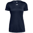 【クーポンで最大2000円OFF】(取寄)アンダーアーマー レディース チーム ロッカー ショートスリーブ 半袖 Tシャツ Under Armour Women's Team Locker S/S T-Shirt Midnight Navy Metallic Silver